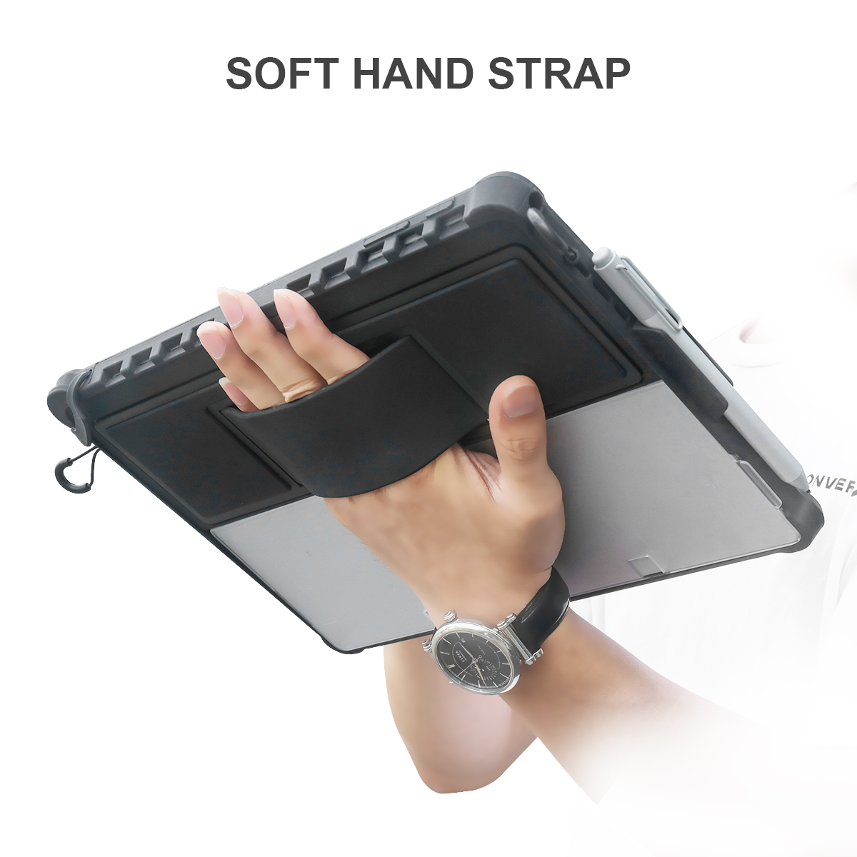 TPU Tablet Case For Microsoft Surface Go3/2/1 with Pen Holder & Hand Strap & Shoulder strap